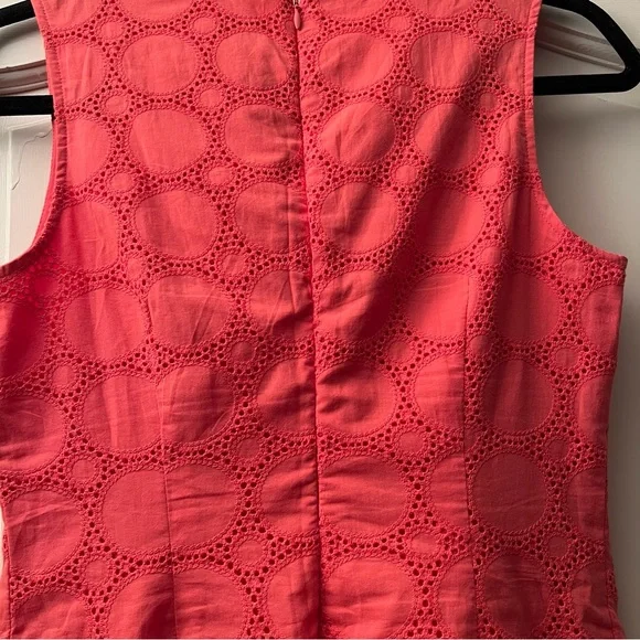 Banana Republic Coral Pink Red Circular Geometric Summer Dress 0 Petite - Picture 5 of 8